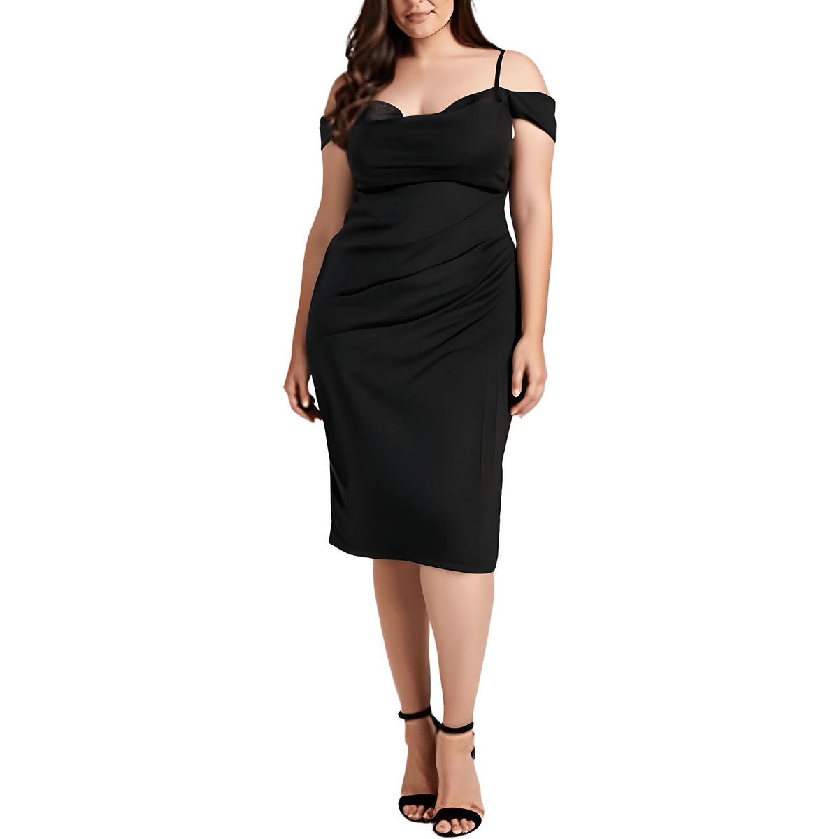 Plus Ruched Satin Midi Dress