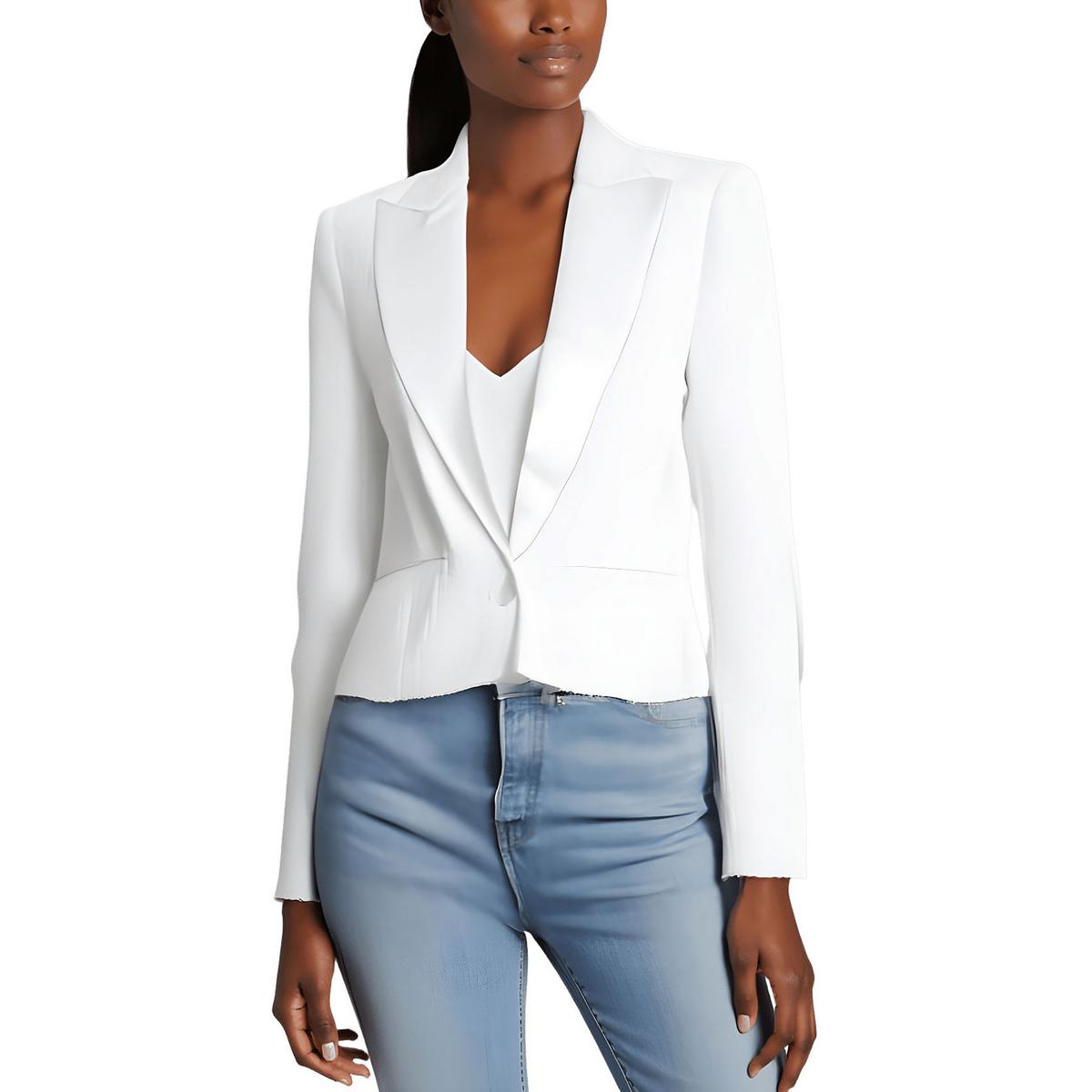 Scarlet Sequined Tweed One-Button Blazer