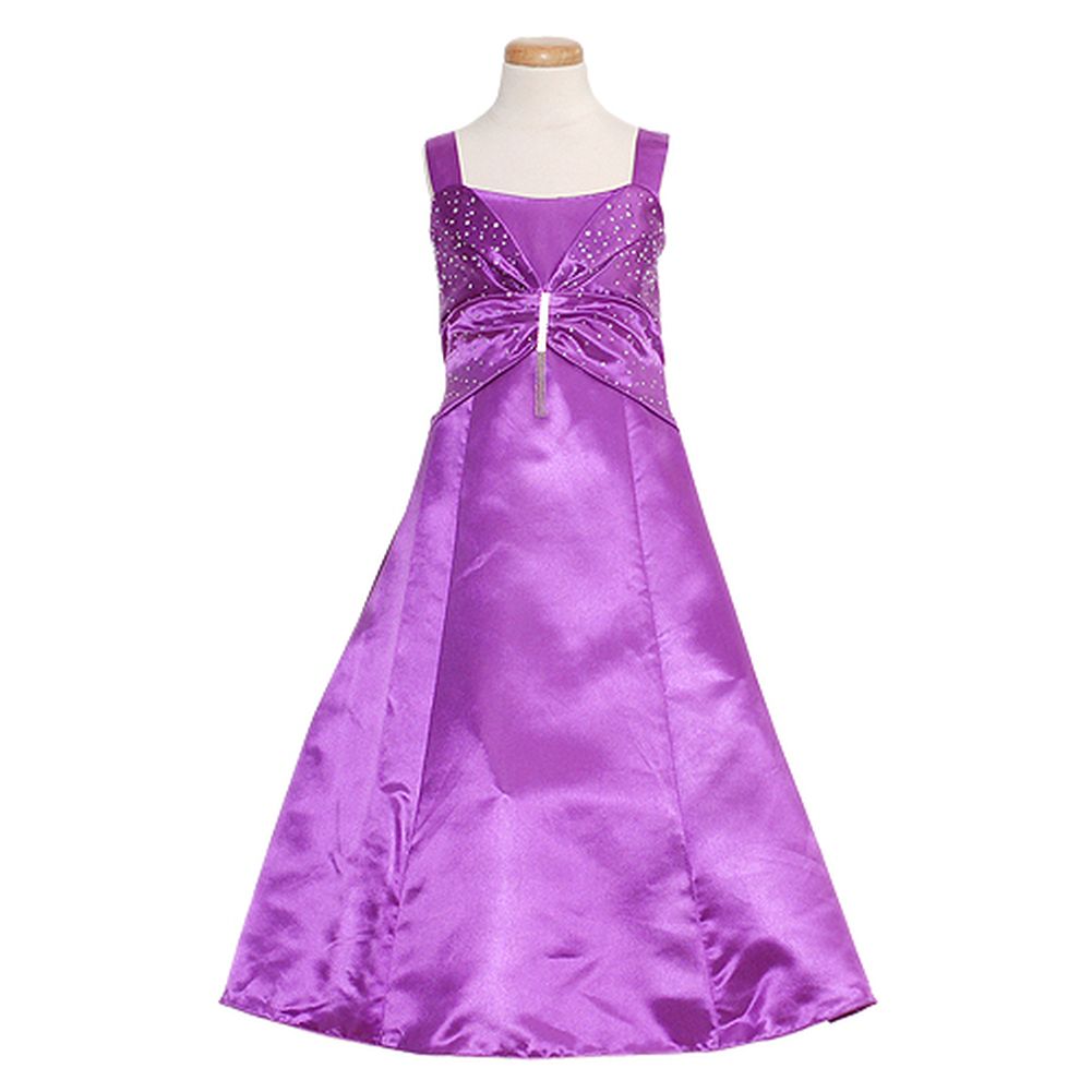 Purple Sleeveless Rhinestone Pageant Dress Little Girls 2T-14
