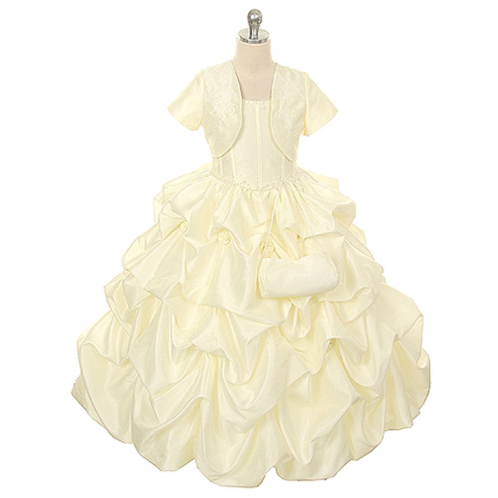Ivory Pick Up Special Occasion Dress Little Girls 2T-6