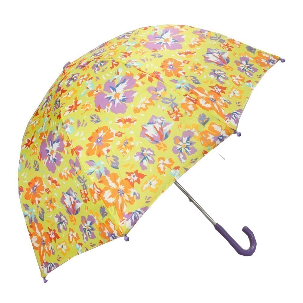 Girls Lime Floral Umbrella