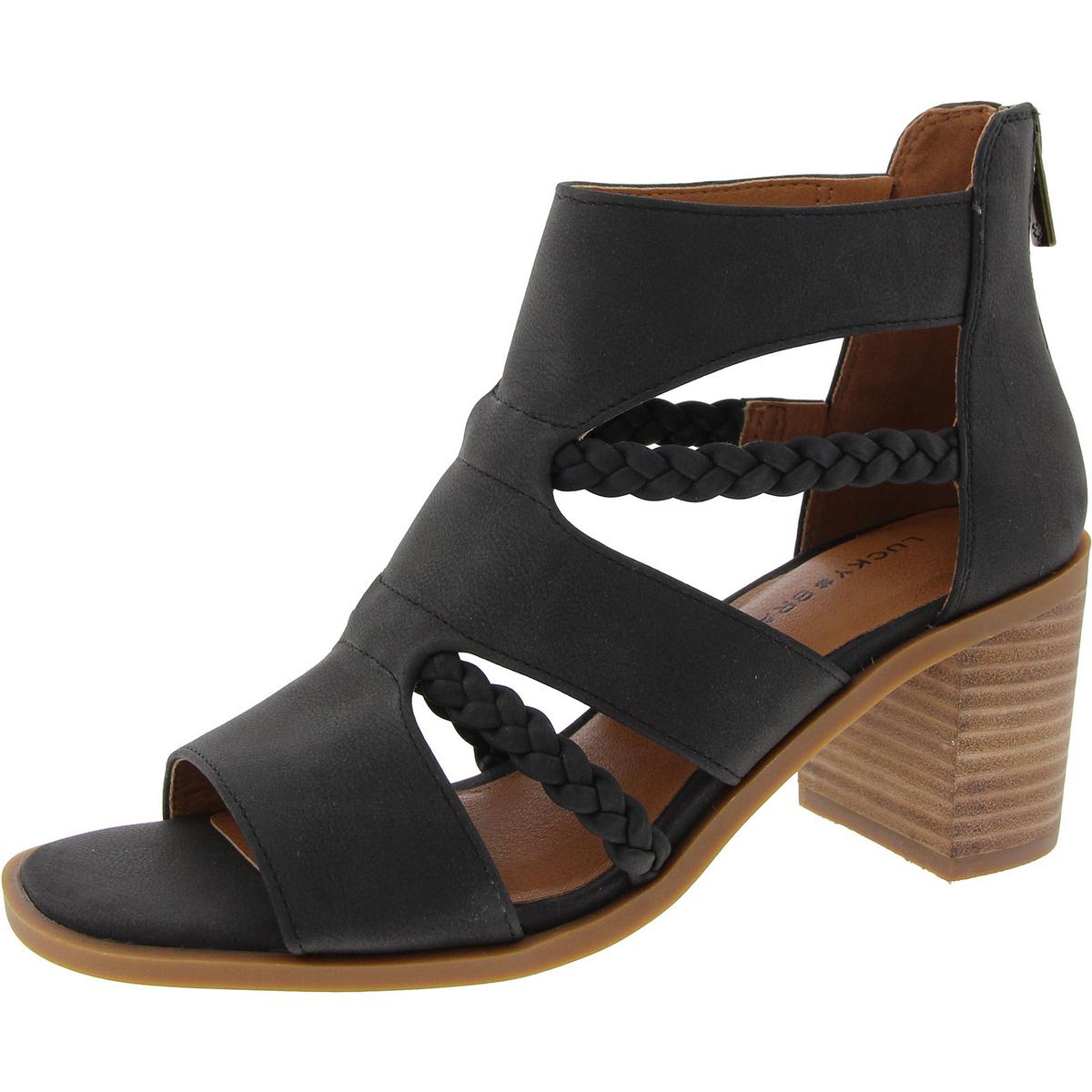 Tulina Faux Leat Zipper Block Heel