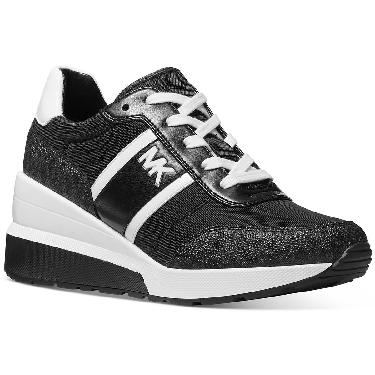 Mabel Mixed Media Lace-Up Contrast Trim Sneakers