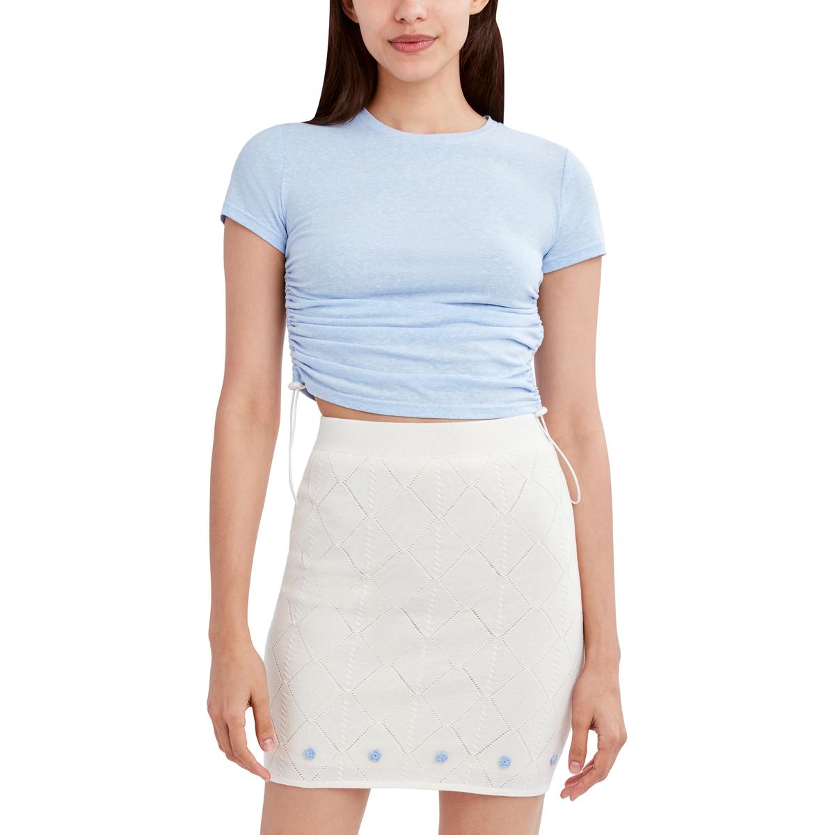Short Sleeve Drawstring Crop Top
