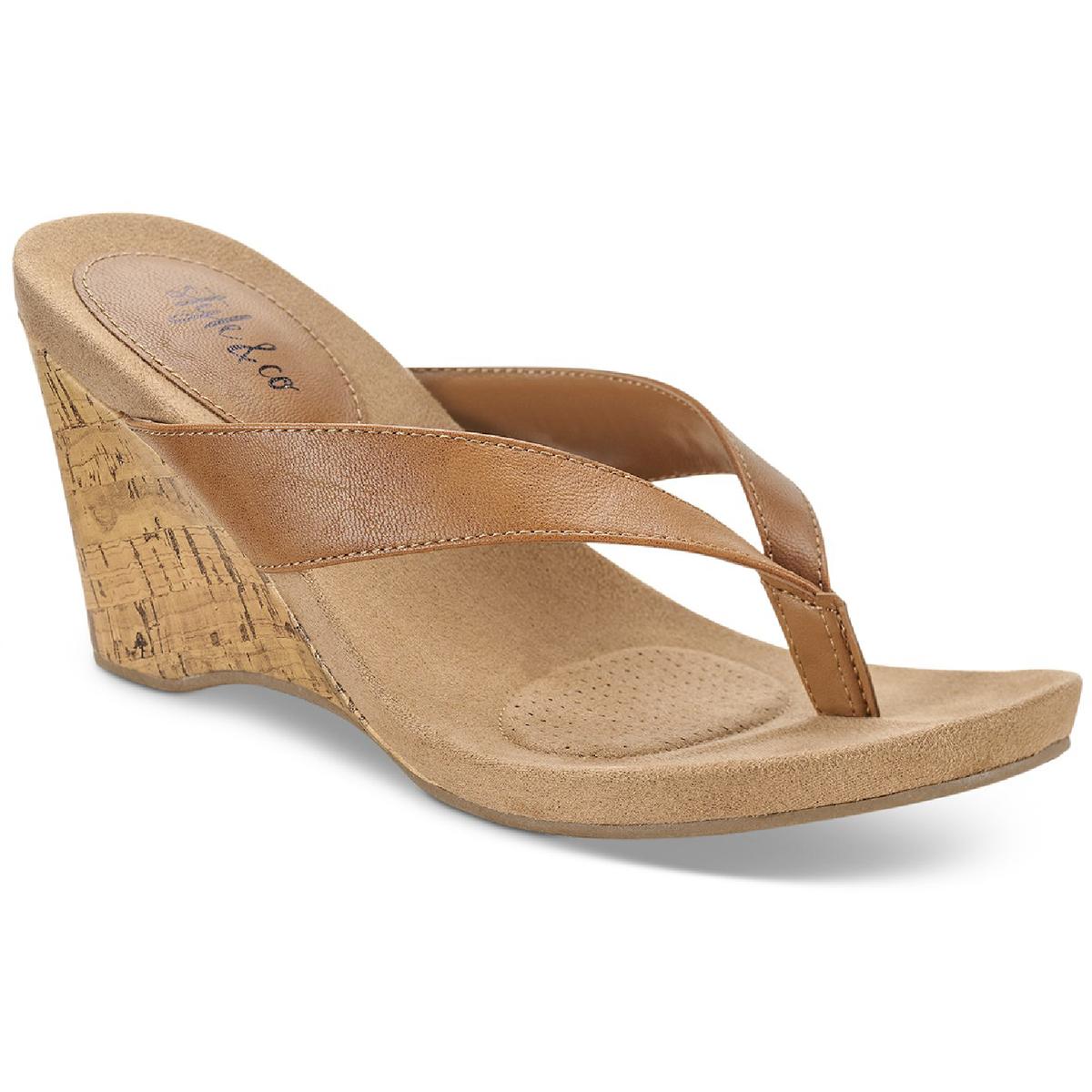 Chicklet Thong Wedge Sandals