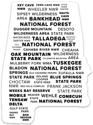 Alabama Wild Spaces Sticker
