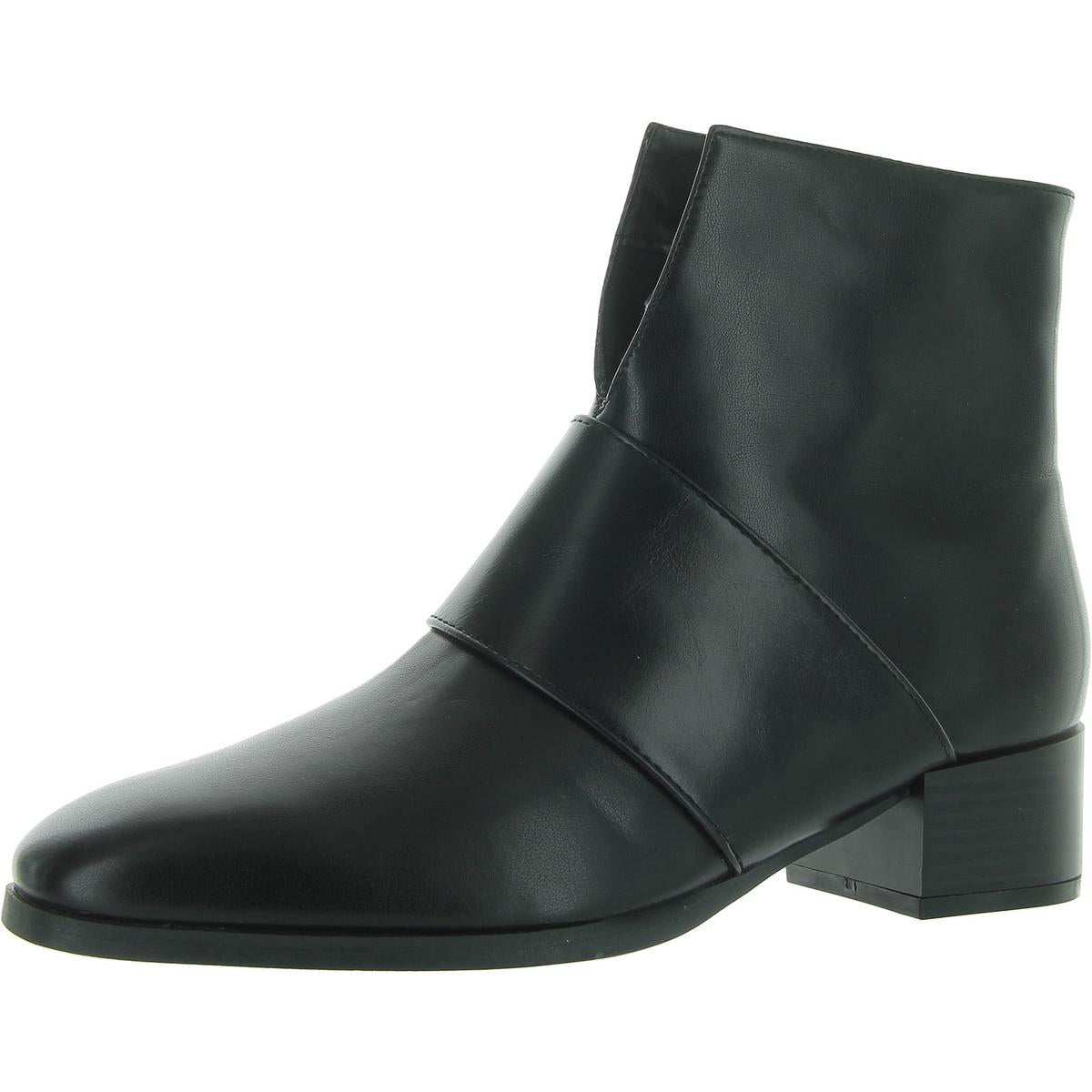Kyler Faux Leather Closed Toe Ankle Boots