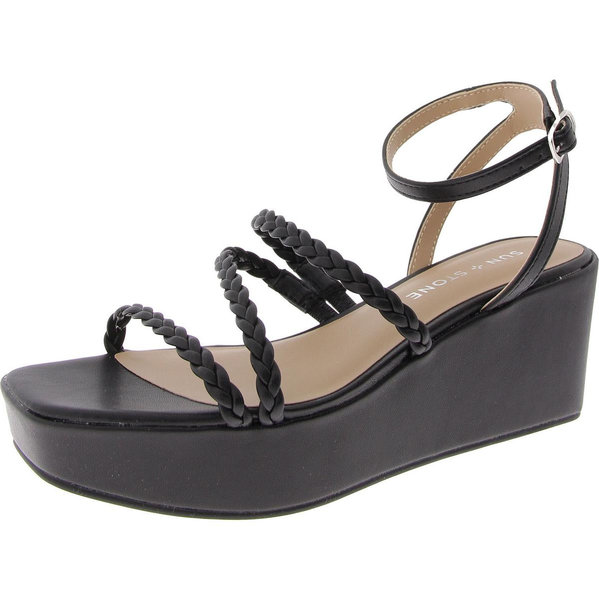 Faux Leather Braided Ankle Strap