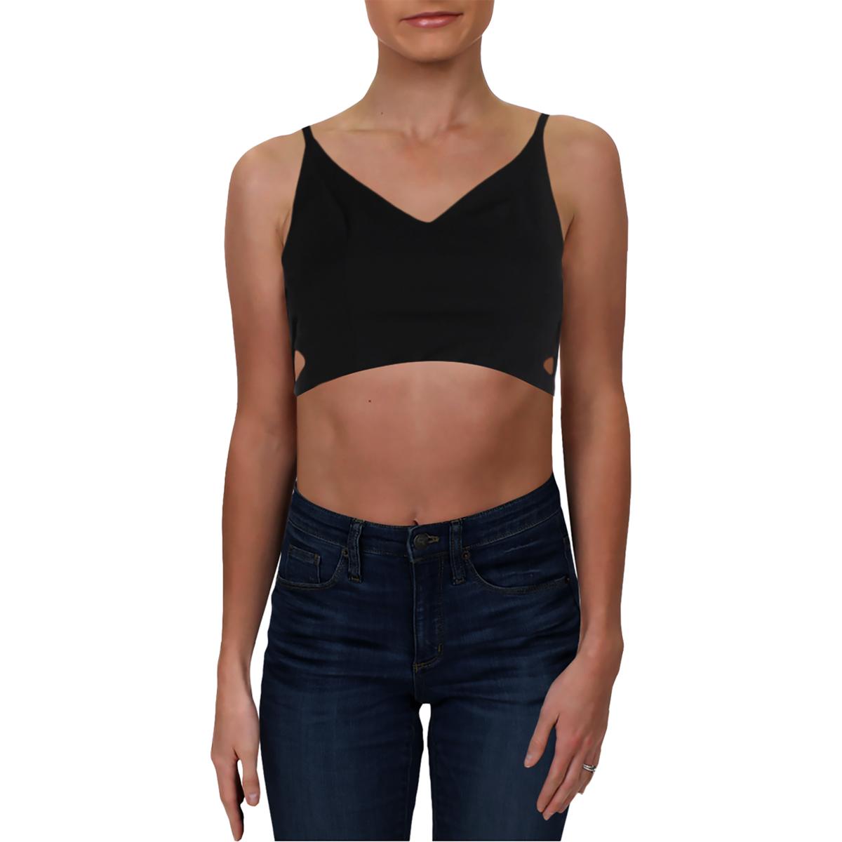 Juniors Lattice V-Neck Crop Top
