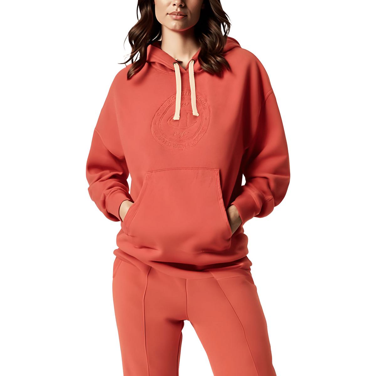 Plus Embroidered Cotton Hooded Sweatshirt