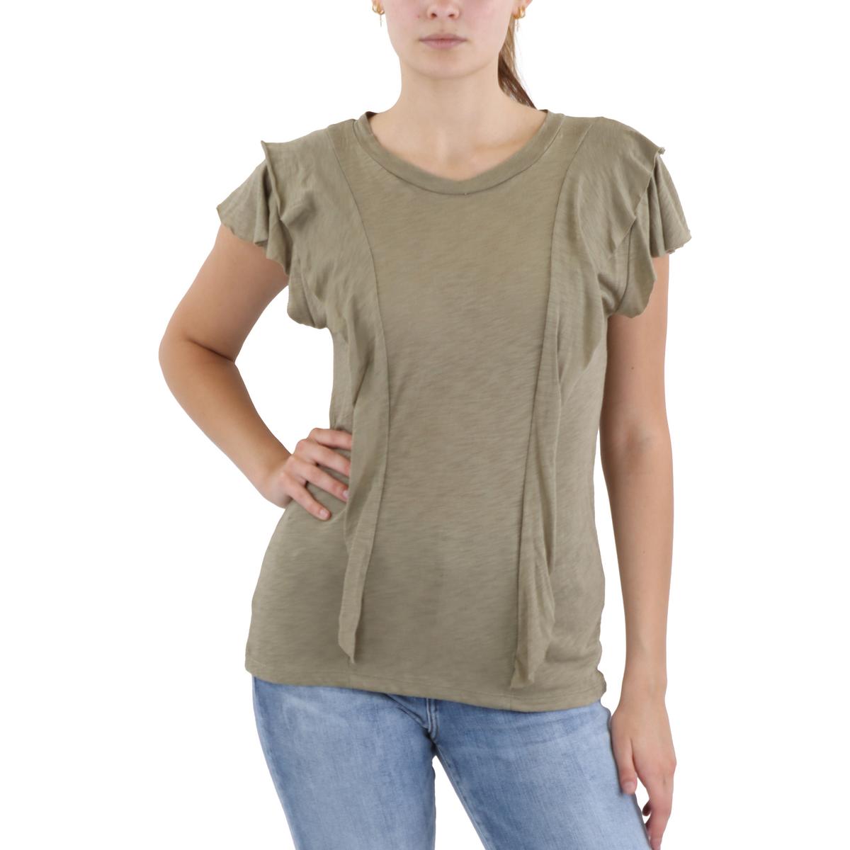 Crewneck Cap Sleeves Pullover Top