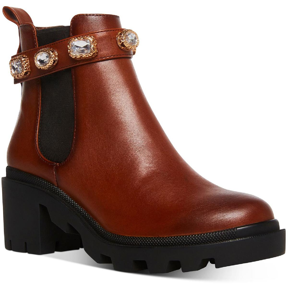 Amulet Embellished Block Heel Chelsea Boots