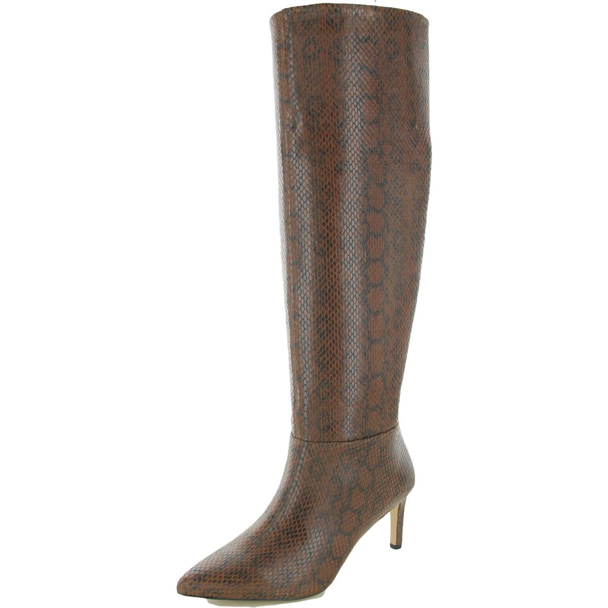 Marlo Snake Print Pull-On Knee-High Boots