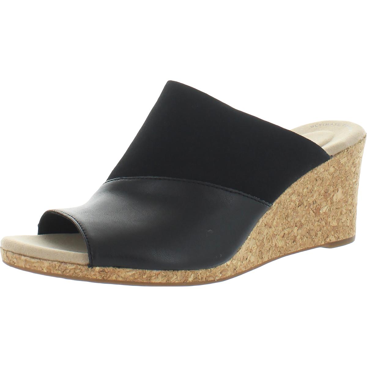 Collection Lafley Wave Leather Suede Wedge Mule Sandal