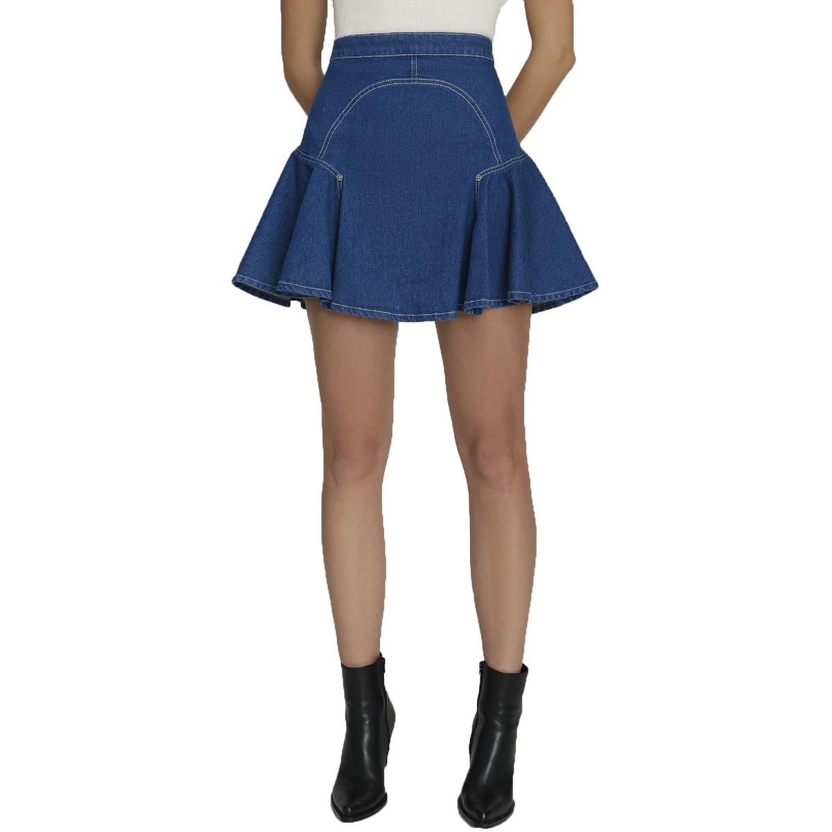 Unlined Denim A-Line Skirt