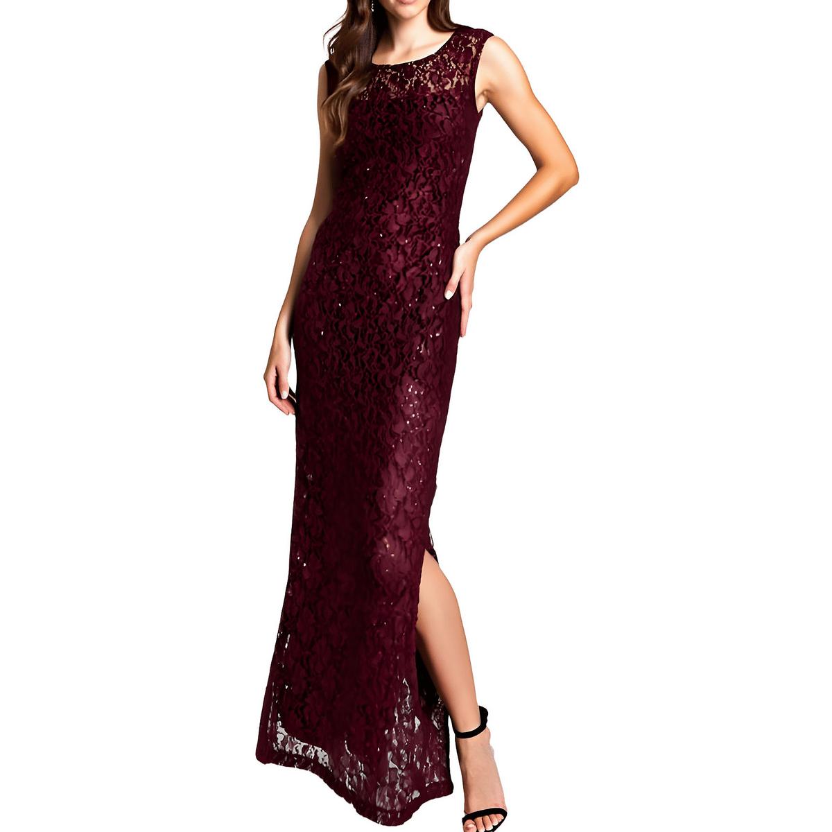 Sequined Lace Evening Dress