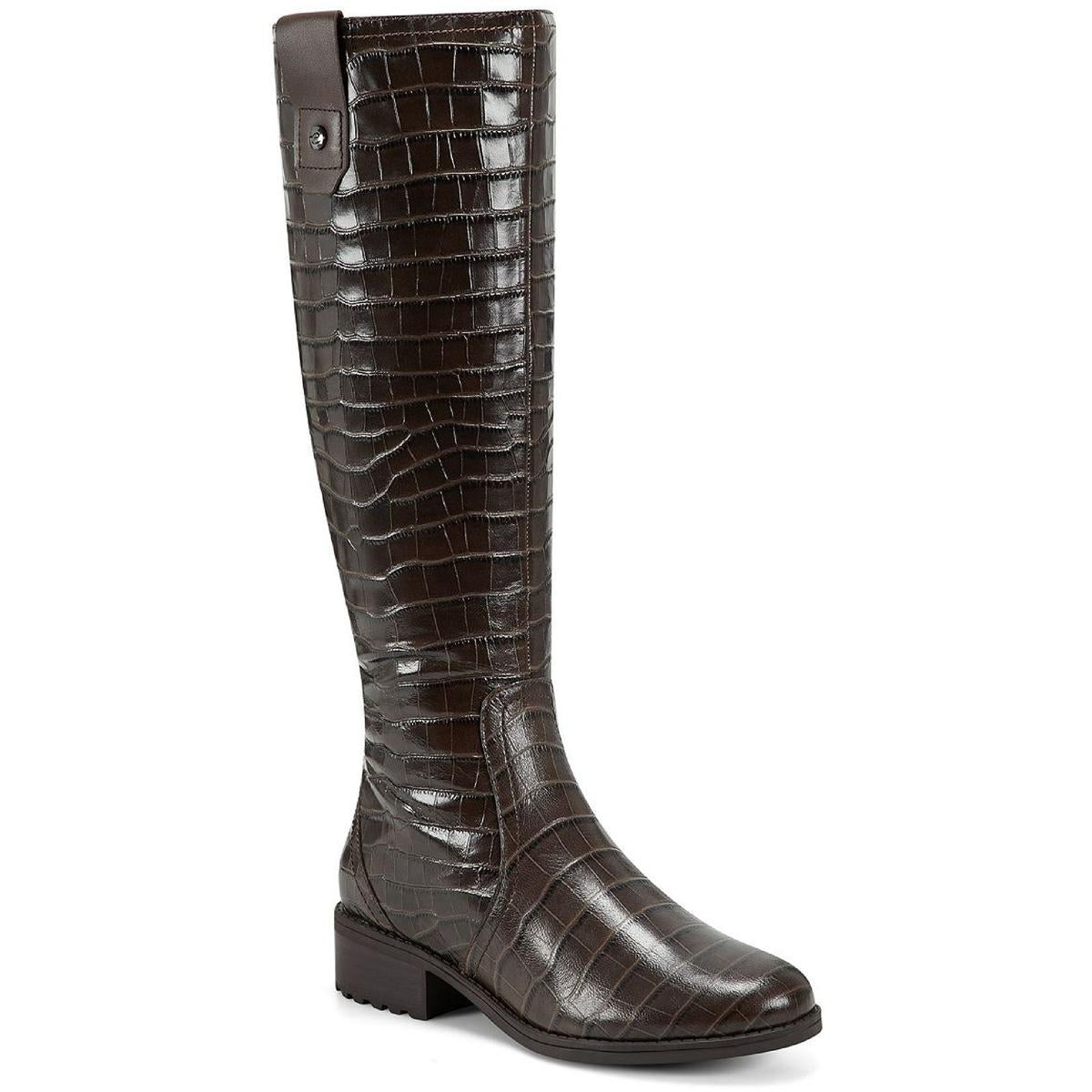 Rhonda Leather Block Heel Knee-High Boots