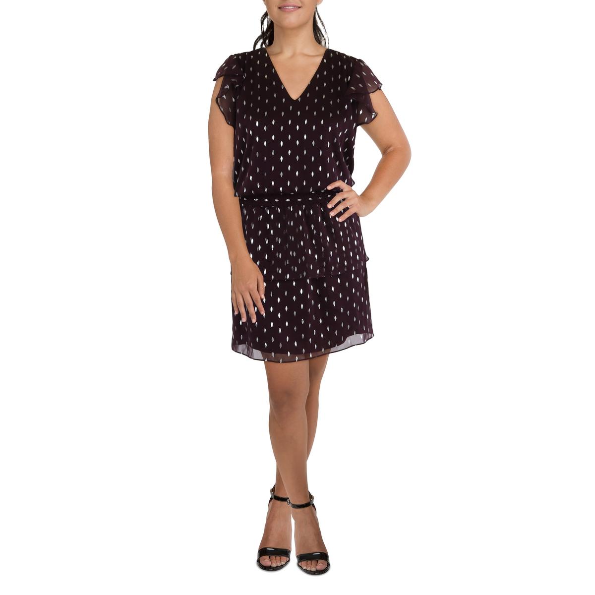 Plus Printed Chiffon Midi Dress