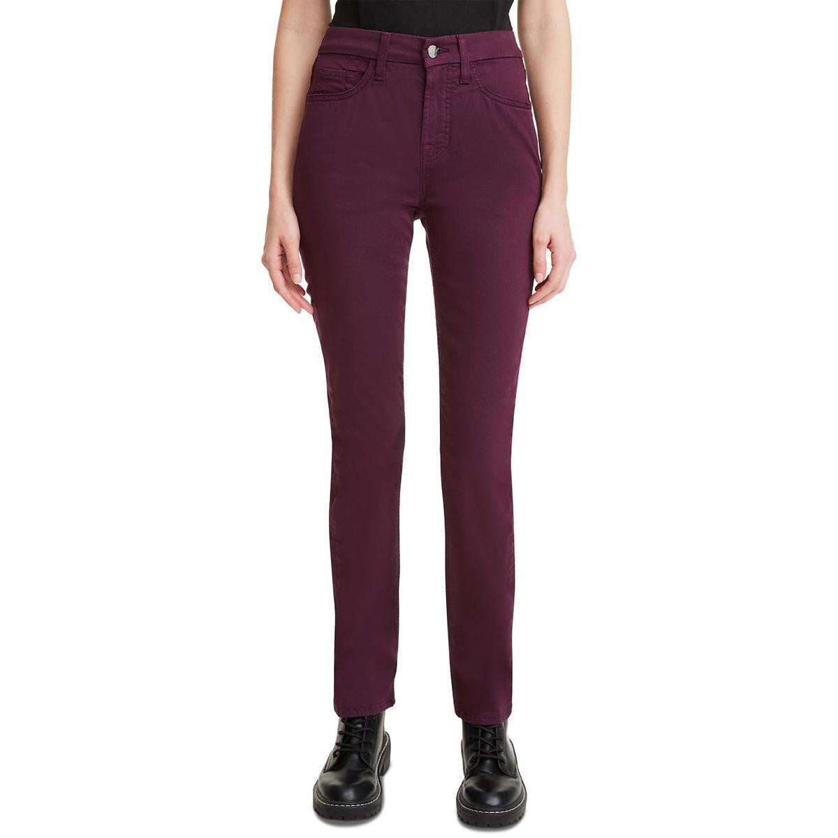 Sateen Straight Leg Slim Jeans