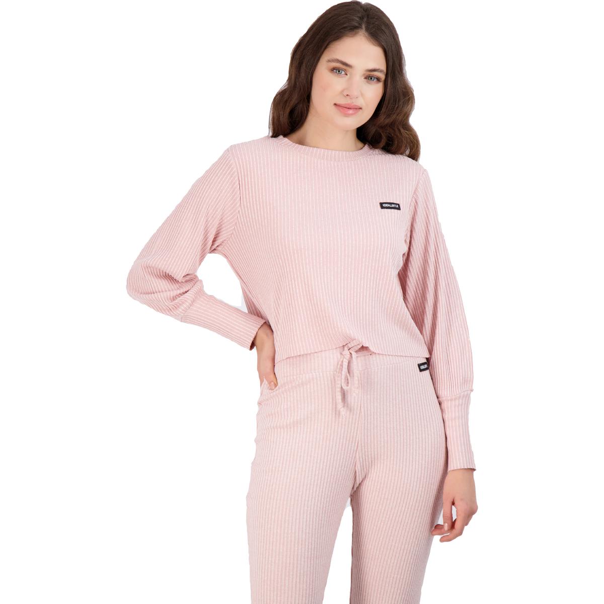 Ribbed Knit Cropped Sweateshirt