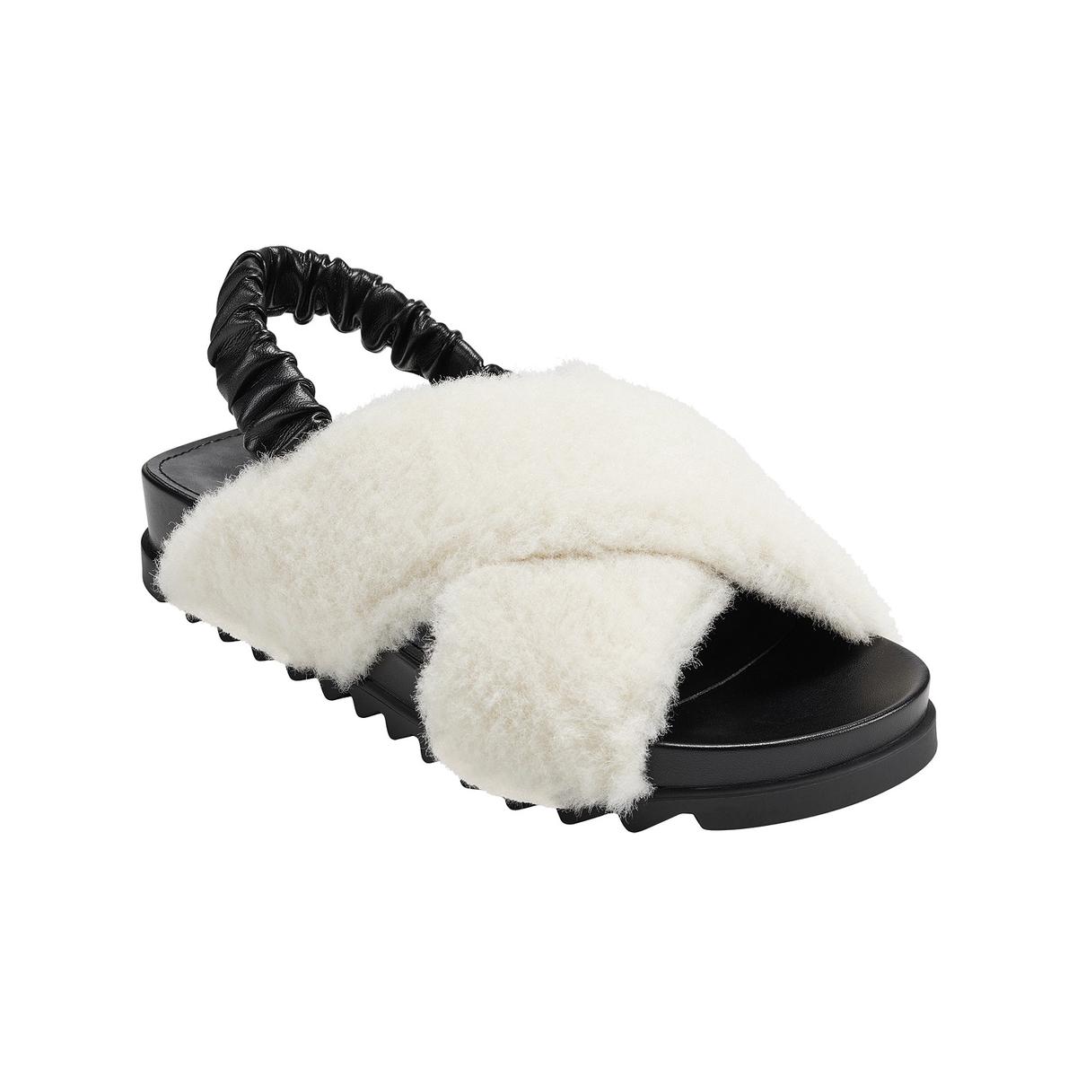 Javin 2 Faux Fur Flat Slingback Sandals