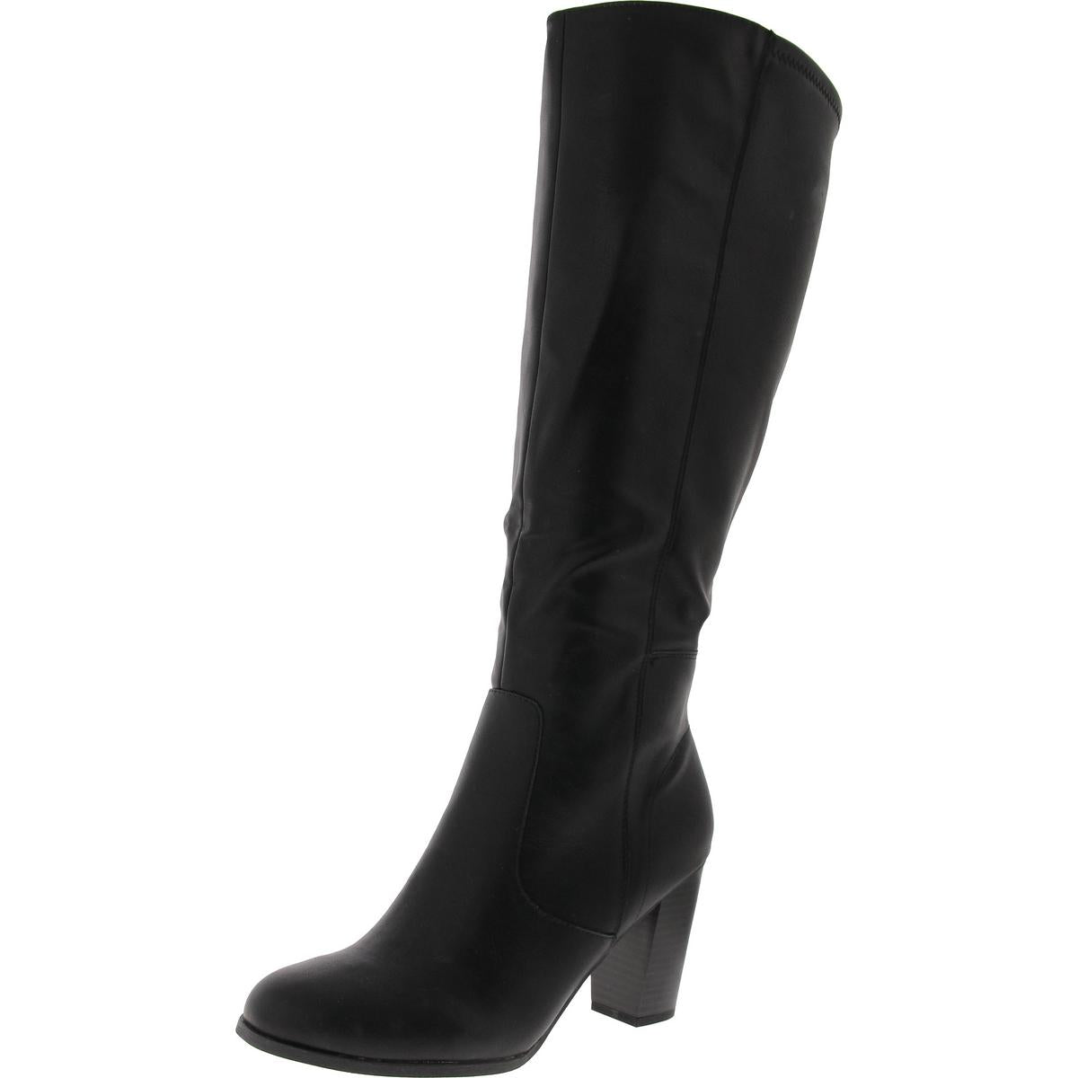 ADDYY Faux Leather Zipper Knee-High Boots