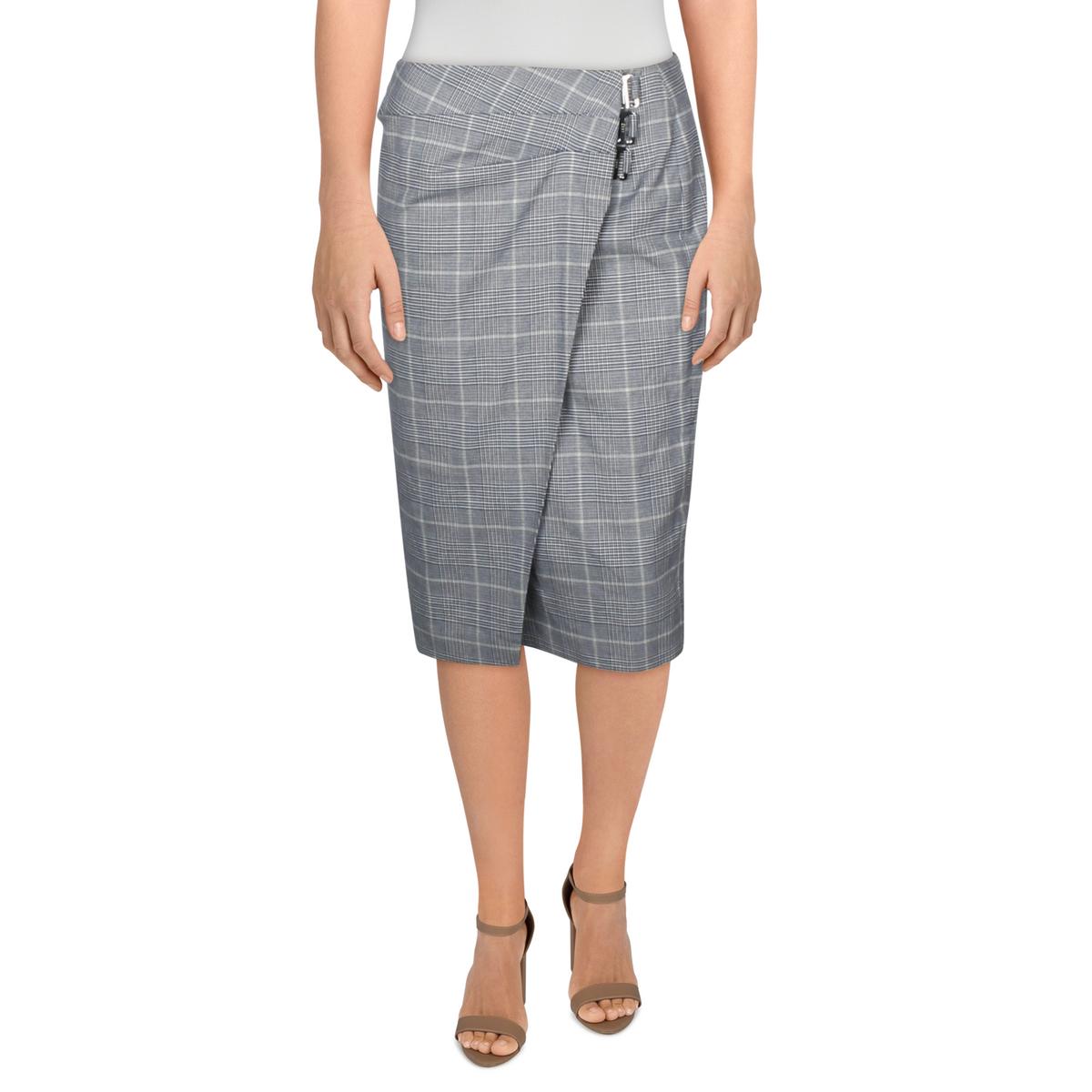 Plaid Above Knee Wrap Skirt