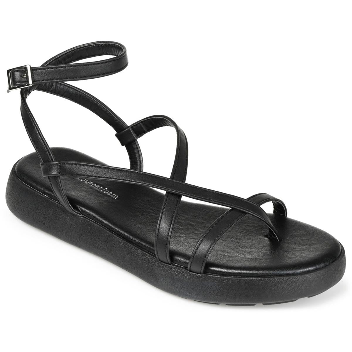 Jeselia Faux Leather Wedge Flatform Sandals