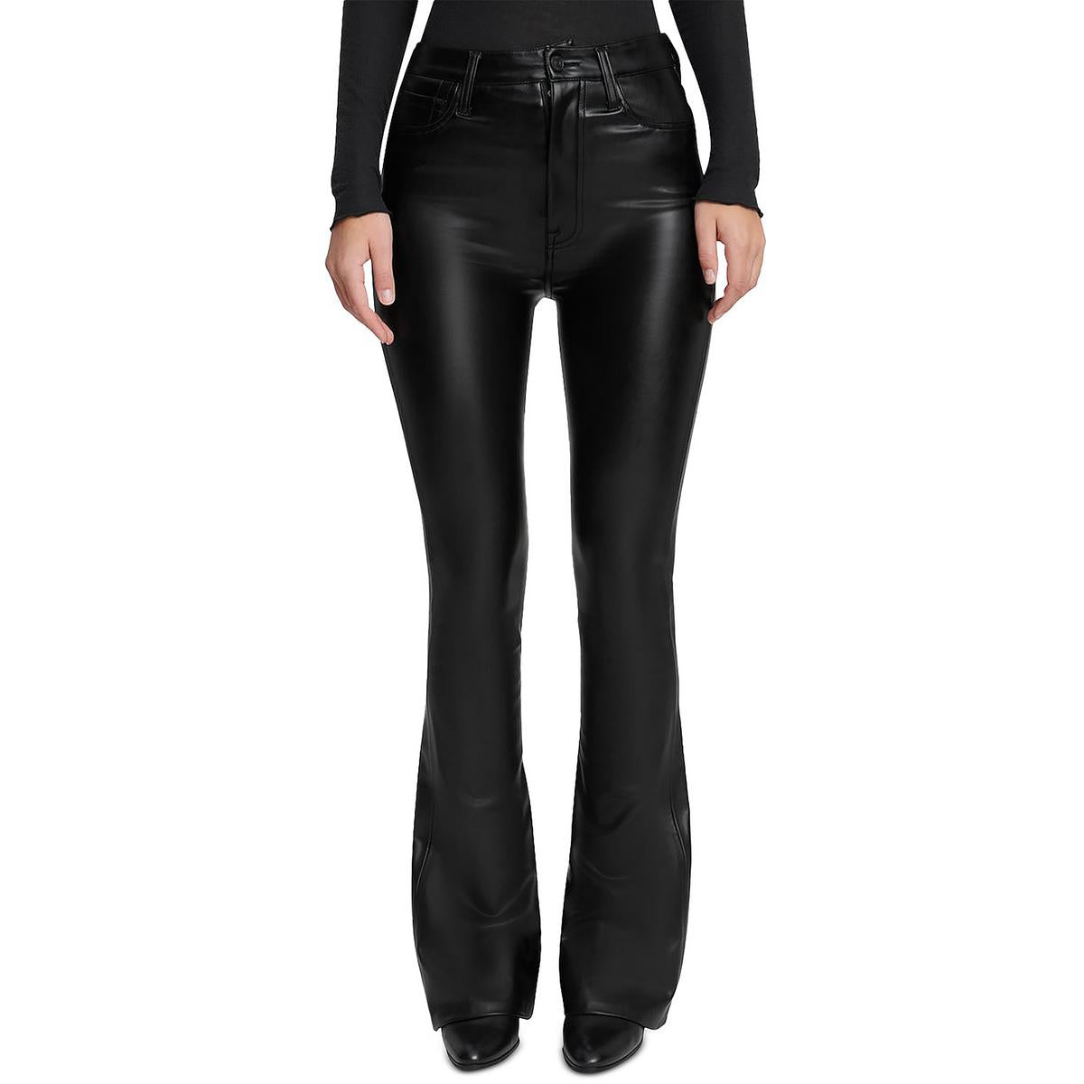Faux Leather High Rise Bootcut Pants