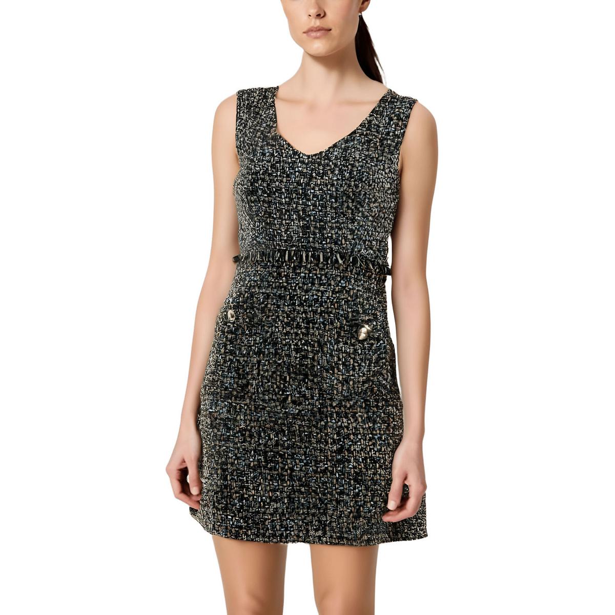 Juniors Fraying V-Neck Mini Dress