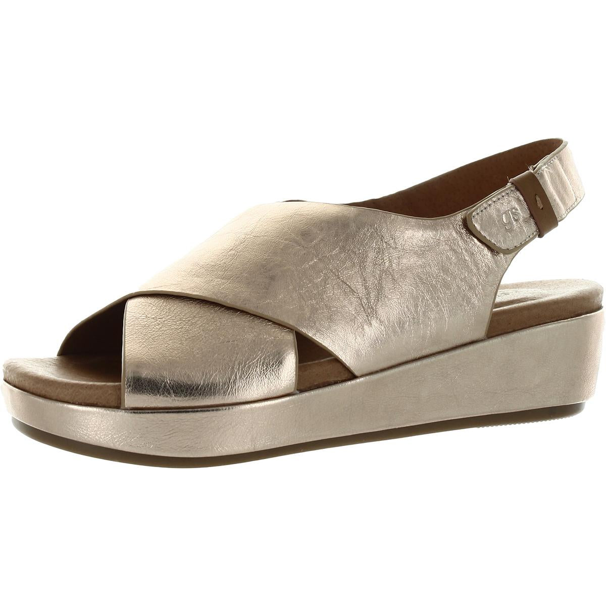 LORI X-BAND Leather Open Toe Wedge Sandals