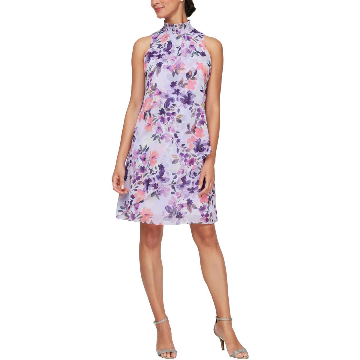 Chiffon Smock Neck Shift Dress