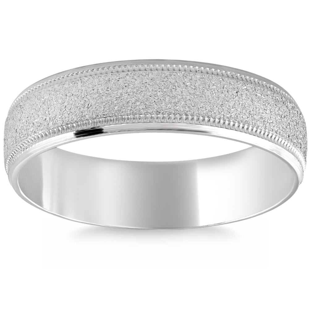 Platinum 7mm Flat Comfort Fit Brushed Wedding Band Mens Ring 7802621591612
