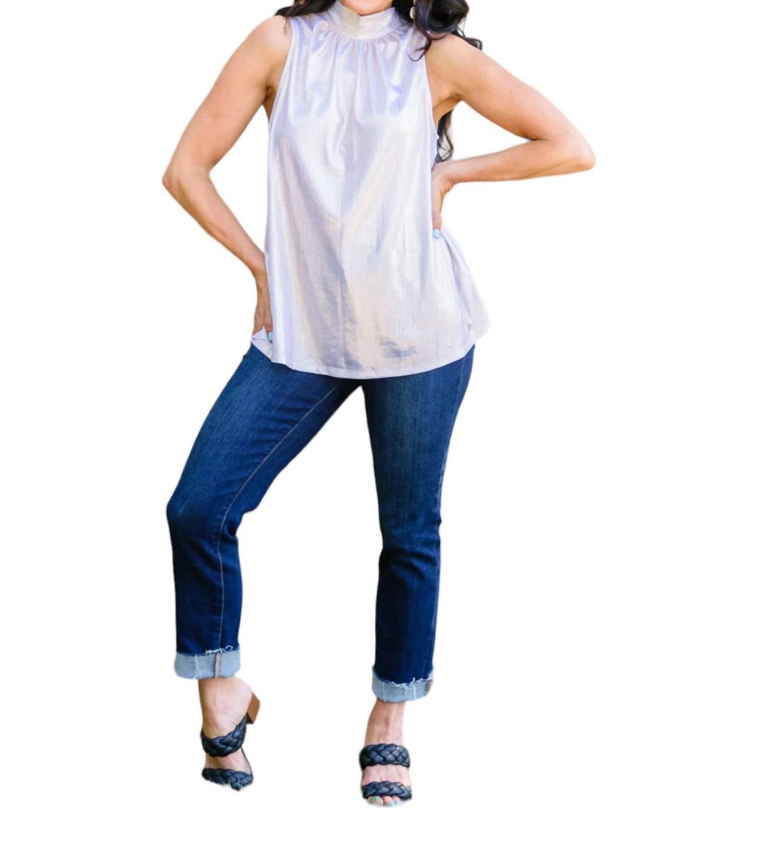 Photo Opt Sleeveless Blouse In White