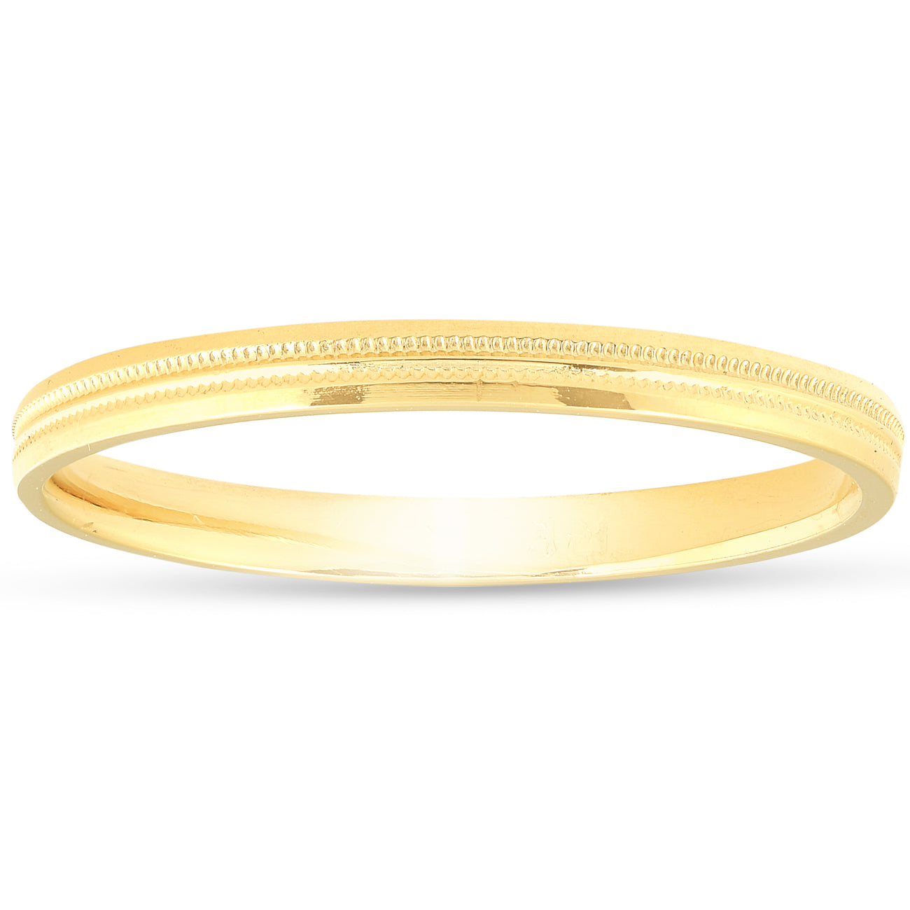 14K Yellow Gold 2mm Milgrain Wedding Comfort Ring Band Size Selectable 7802608943164