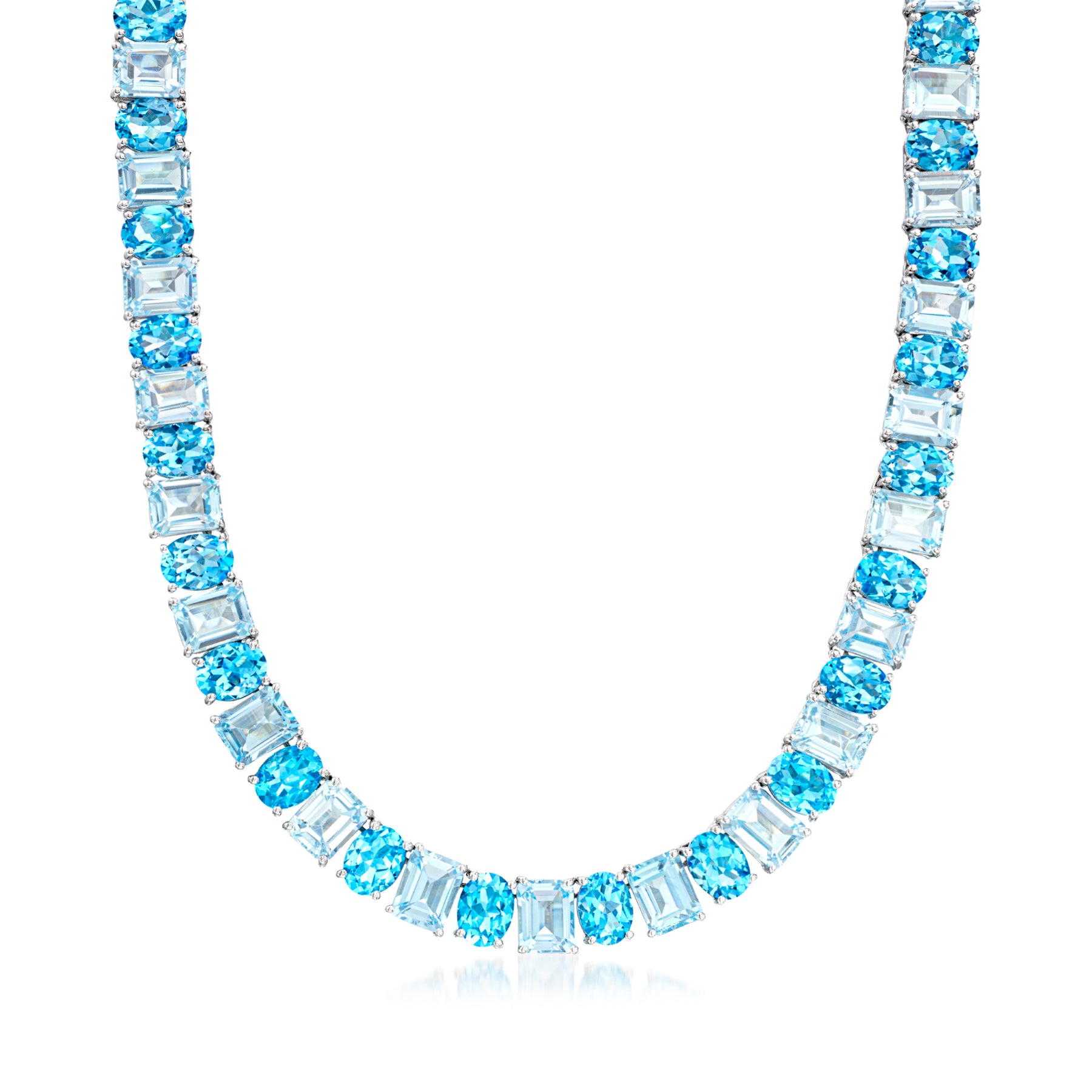 Ross-Simons Swiss and Sky Blue Topaz Necklace in Sterling Silver