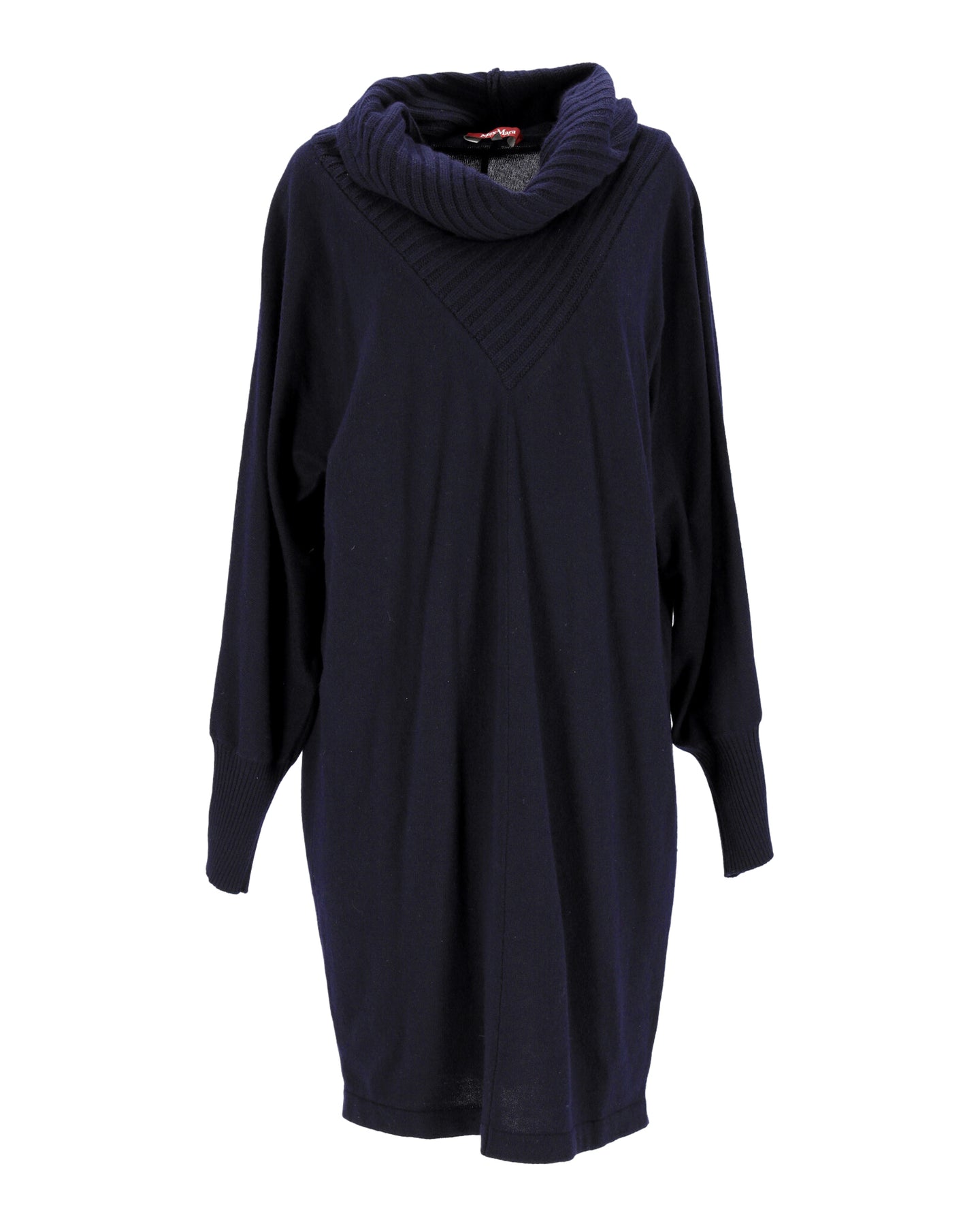 Max Mara Long-Sleeve Knit Dress in Navy Blue Wool 7745720909884