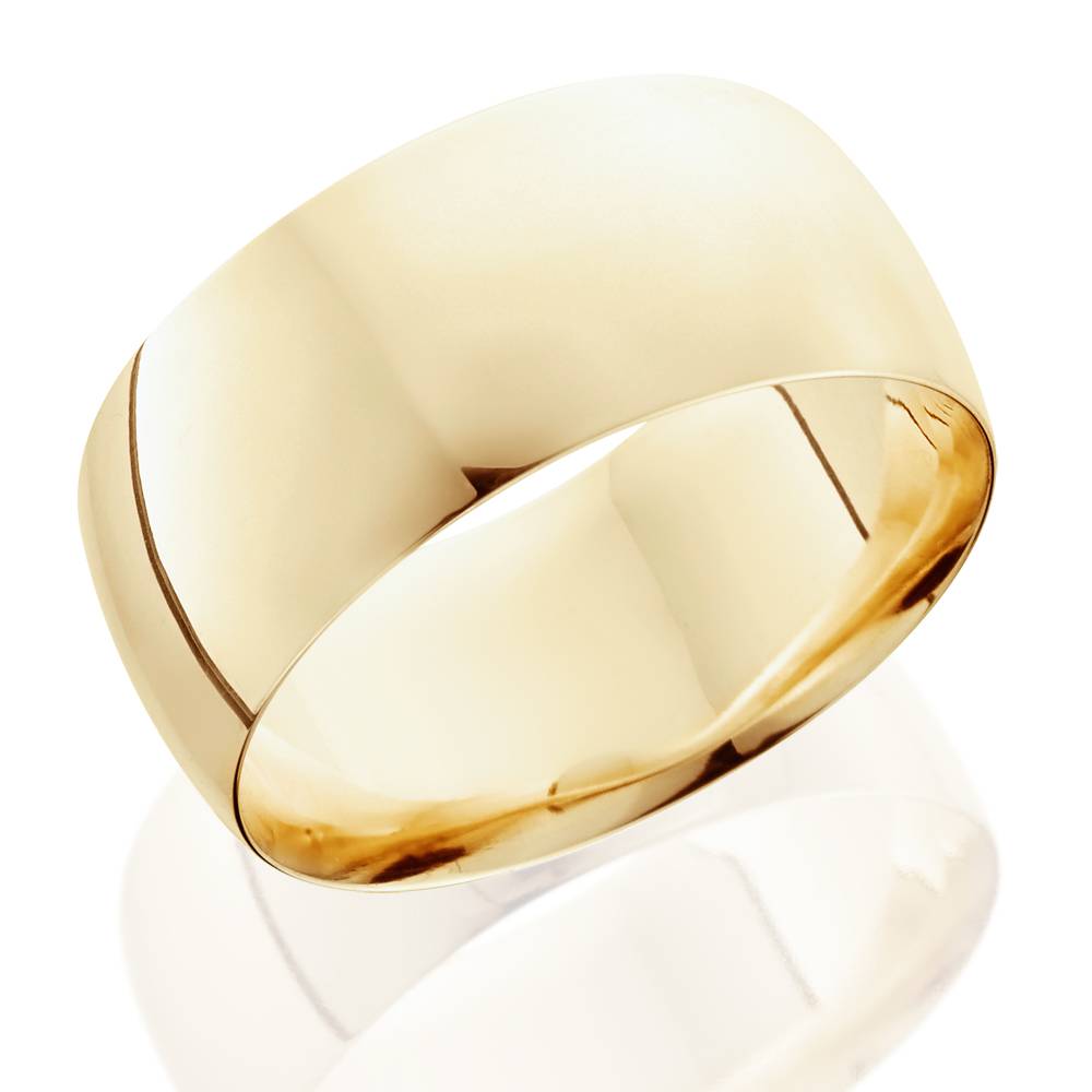 10mm Dome High Polished Wedding Band 14K Yellow Gold Size Selectable 7802594689084