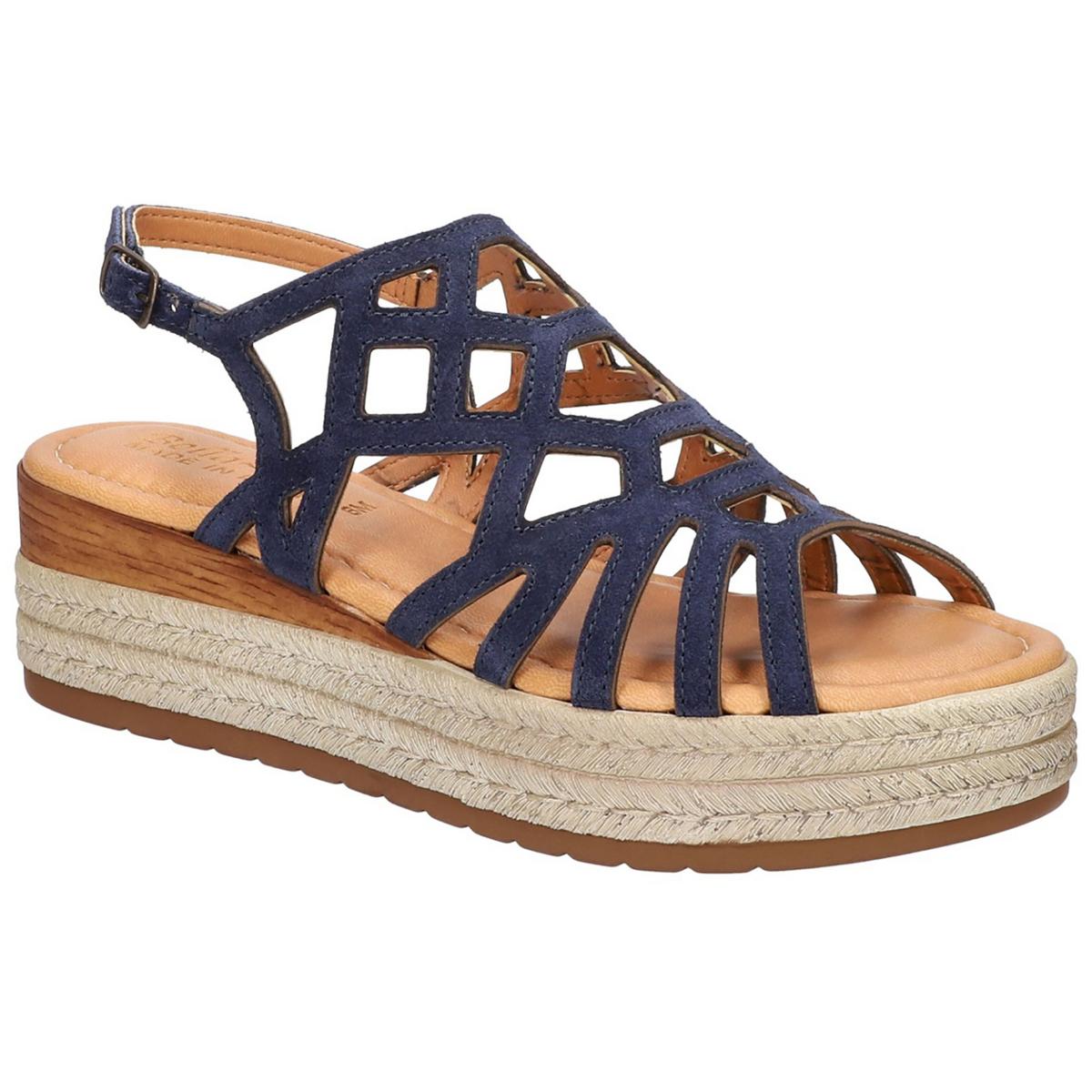 ZIP-ITALY Suede Caged Flatform Sandals
