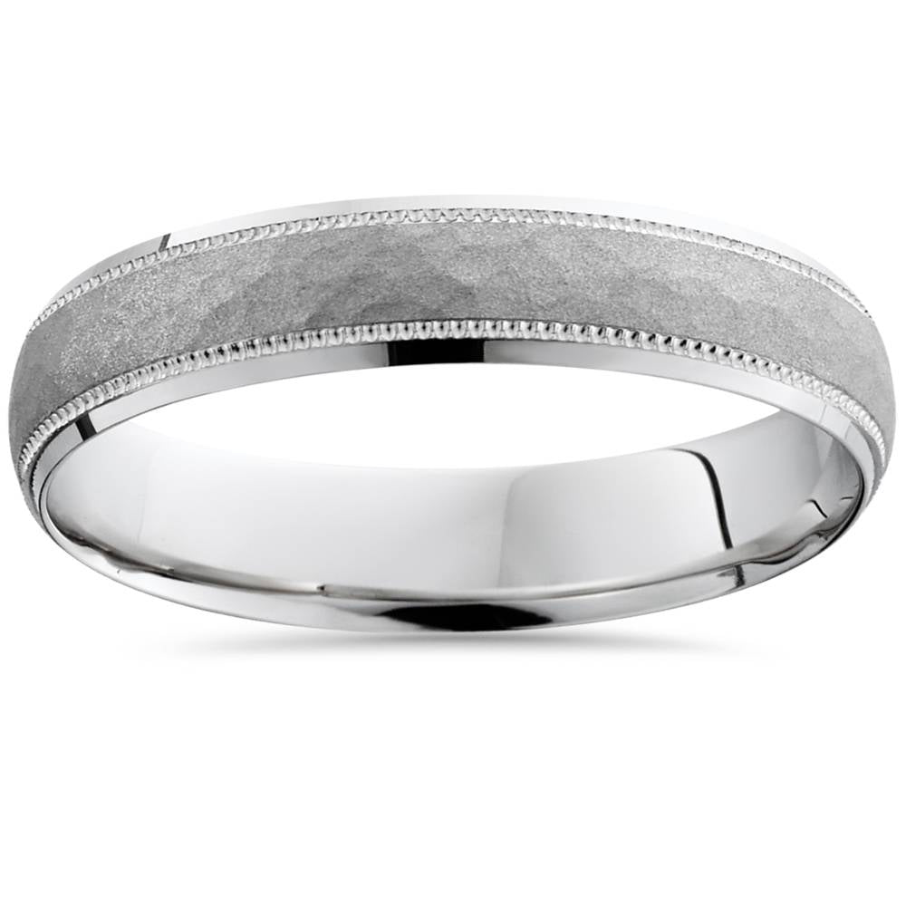4mm Hammered 950 Platinum Wedding Band Free Sizing Size Selectable 7802607304764