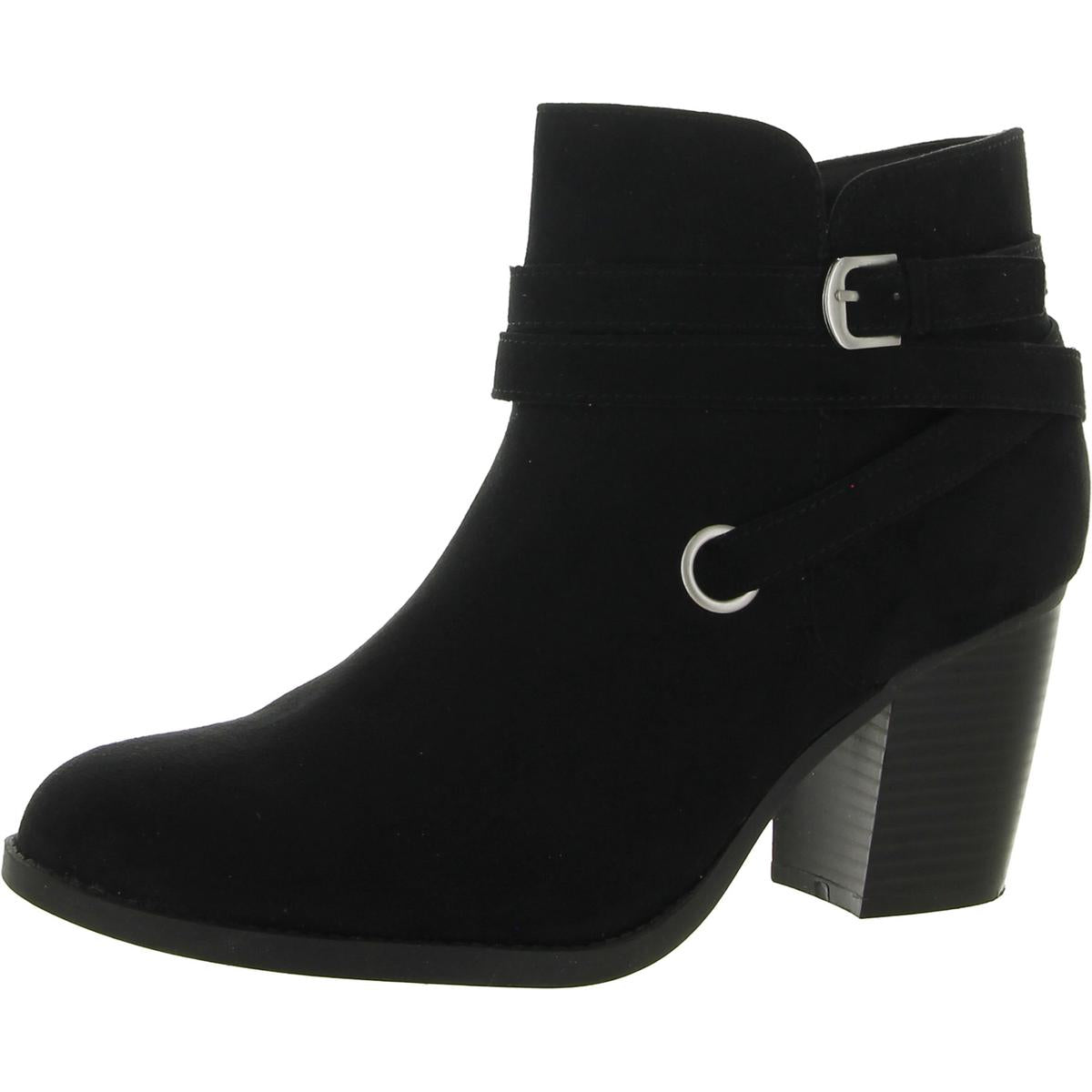 Zolaa Faux Suede Block Heel Ankle Boots