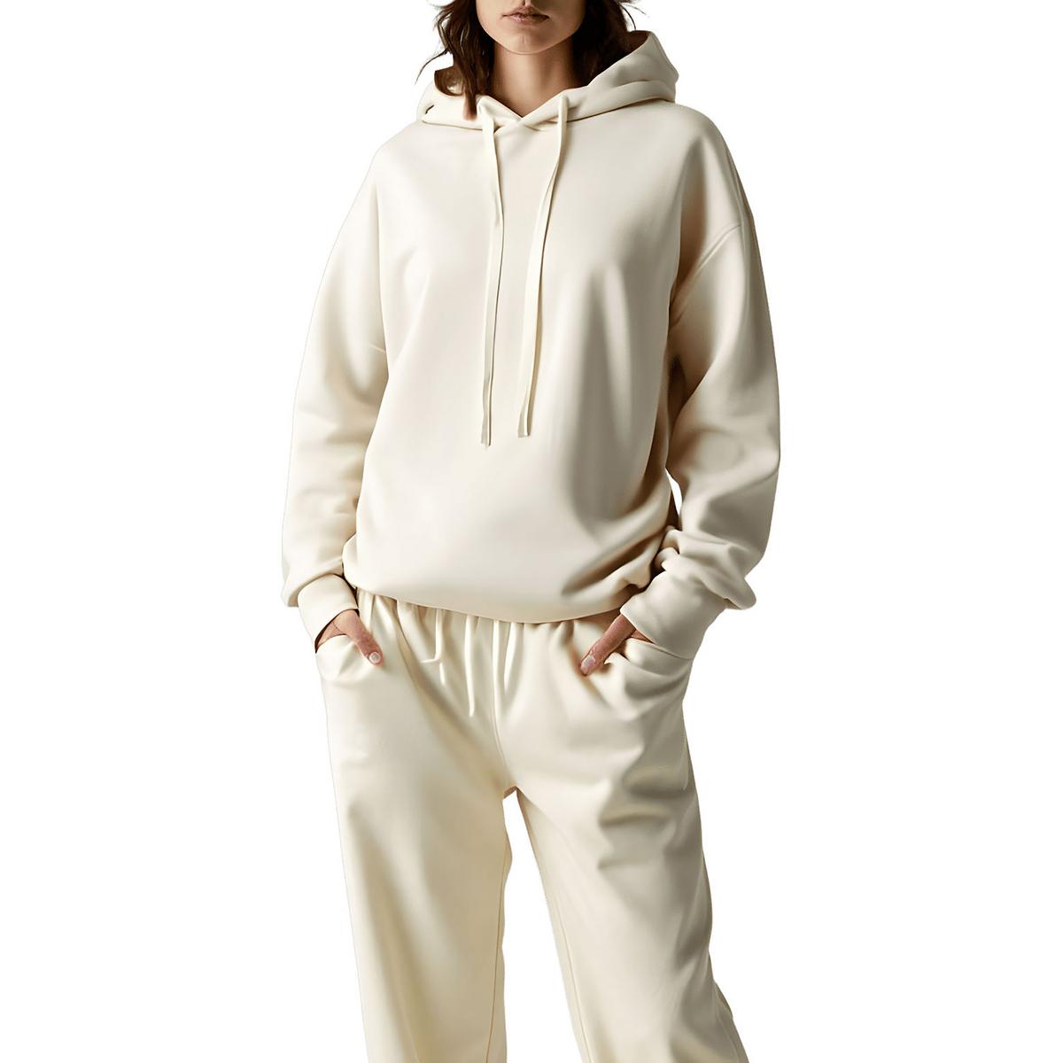 Solid Cotton Hooded Sweatshirt