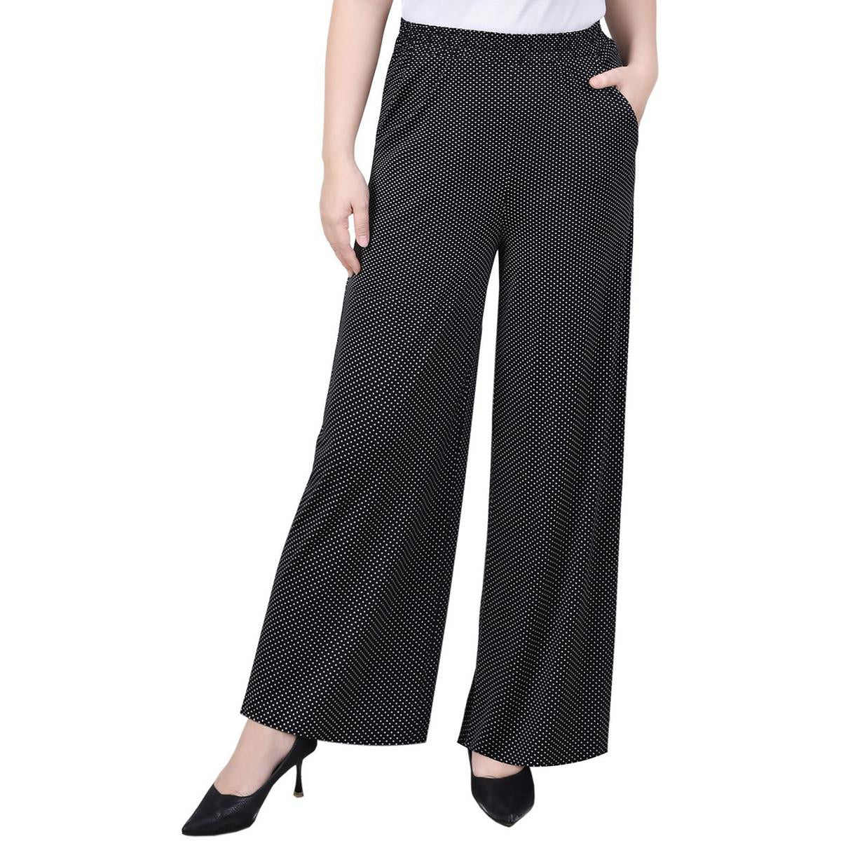Petites Woven Wide Leg Pants