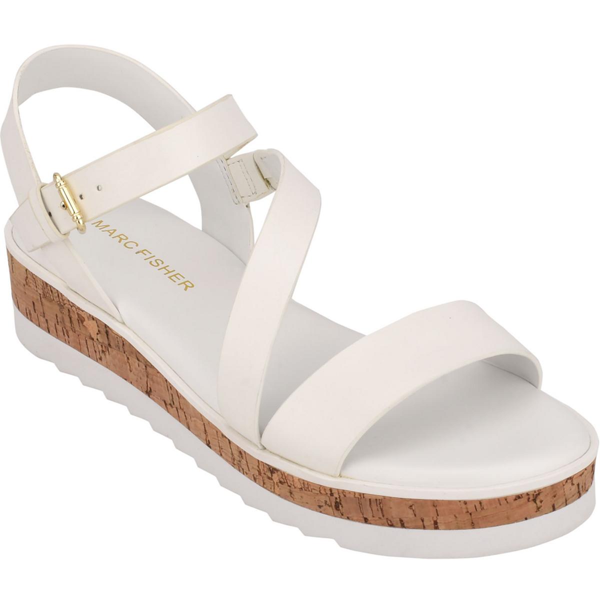 Grandie Faux Leather Adjustable Wedge Sandals