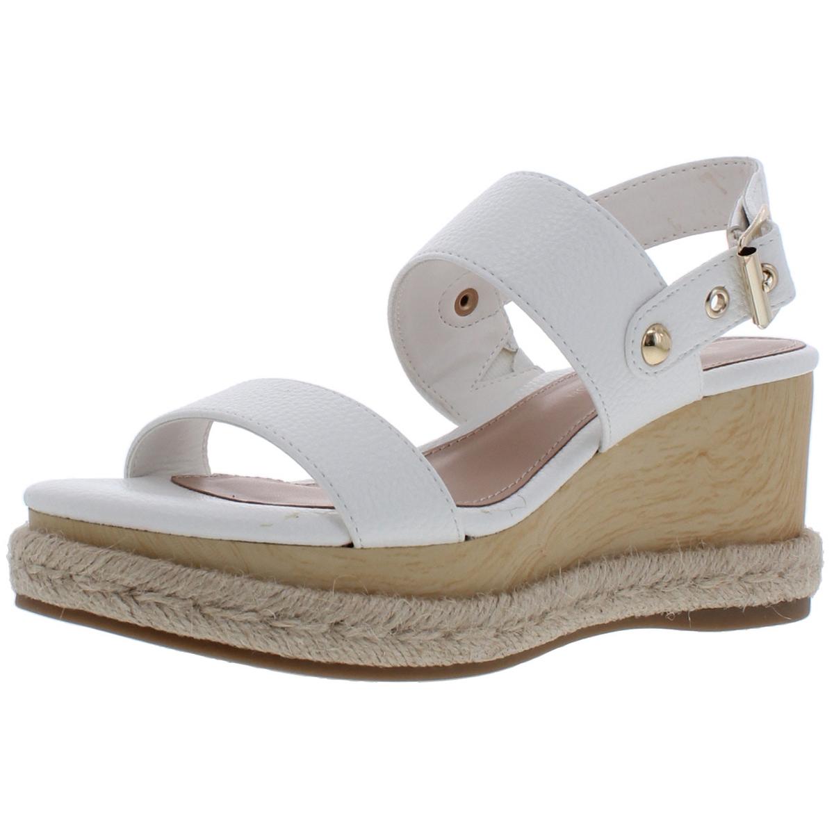 Allia Faux Leather Open Toe Wedge Sandals