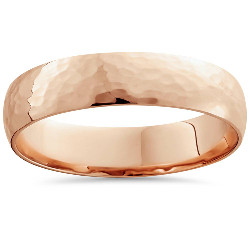 Hammered Wedding Band 14K Rose Gold Size Selectable 7802623950908
