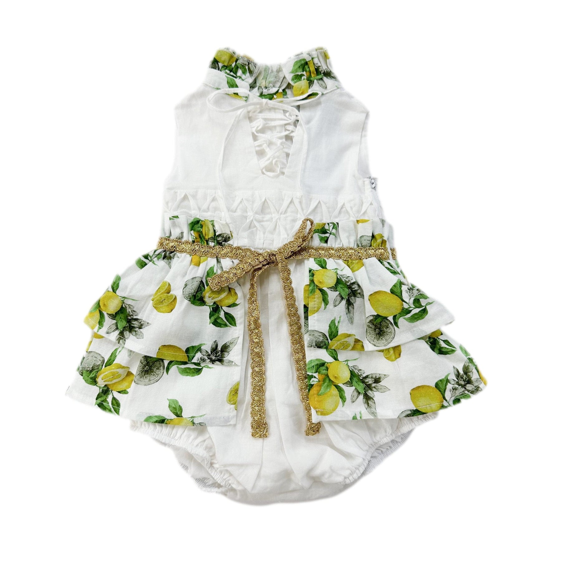 Amalfi Lemon Print Linen Romper 7745618804796