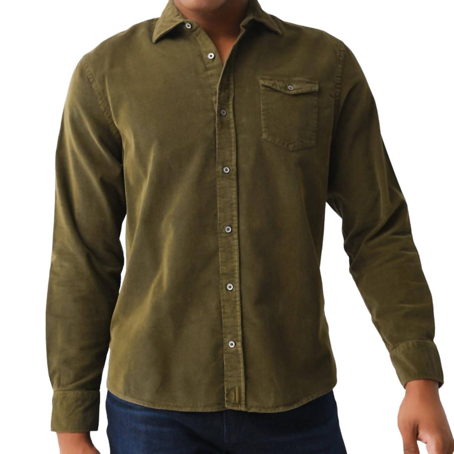 Men's Kodiak Button Down Shirt In Olive 7745920073788