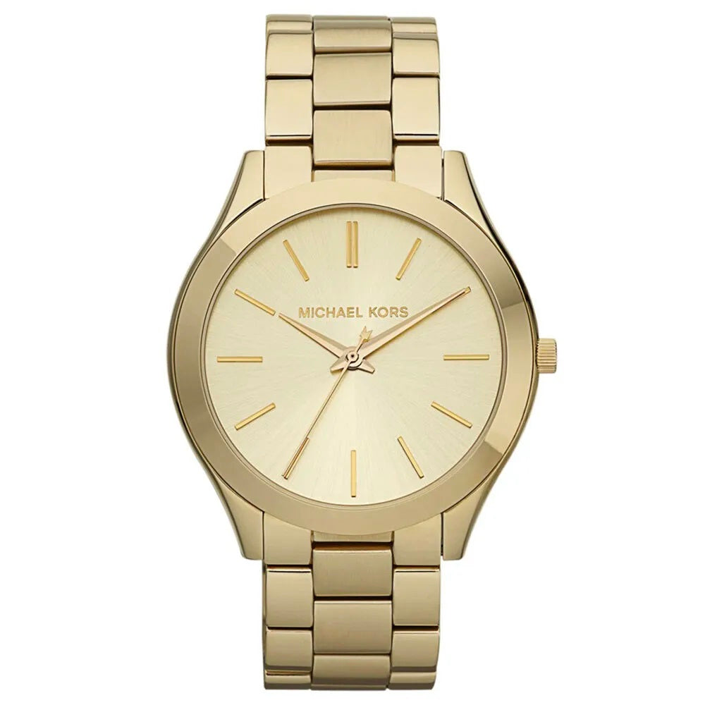 Michael Kors Slim Runway MK3179 Women's Gold-Tone Quartz 42mm Watch 7762635882556