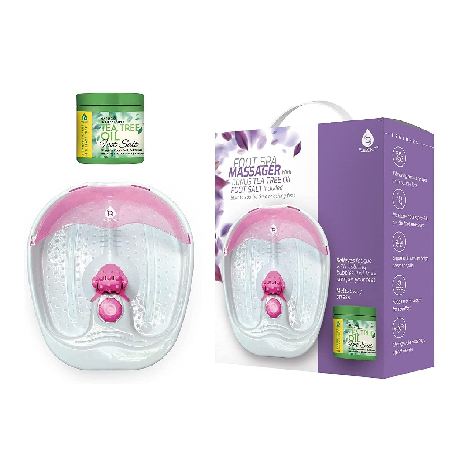 Foot Spa Massager with Tea Tree Oil Foot Salt Scrub (Warming Function) 7764789002300